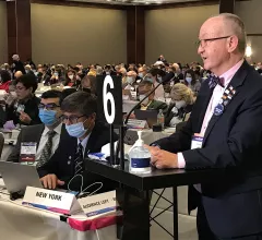 Frank Dowling, MD, a member of the New York Medical Association delegation, addresses the AMA House of Delegates, explaining the need for new disinformation policy. #AMA #AMAmtg #AMA175