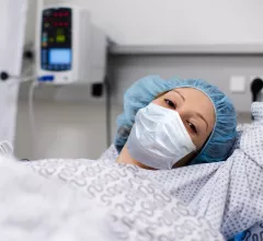 Patient in hospital bed