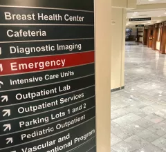 Diagnostic imaging radiology and the emergency room direction signs at Northwestern Medicine Central DuPage Hospital in the Chicago western suburbs.