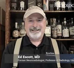 Ed Escott, MD, a former neuroradiologist, professor of radiology, chief of the Division of Neuroradiology, and vice chair for faculty mentoring, development and wellness, Department of Radiology, at the University of Kentucky, retired this summer to pursue a new full-time job of sampling bourbon, writing reviews and taking distillery tours. 