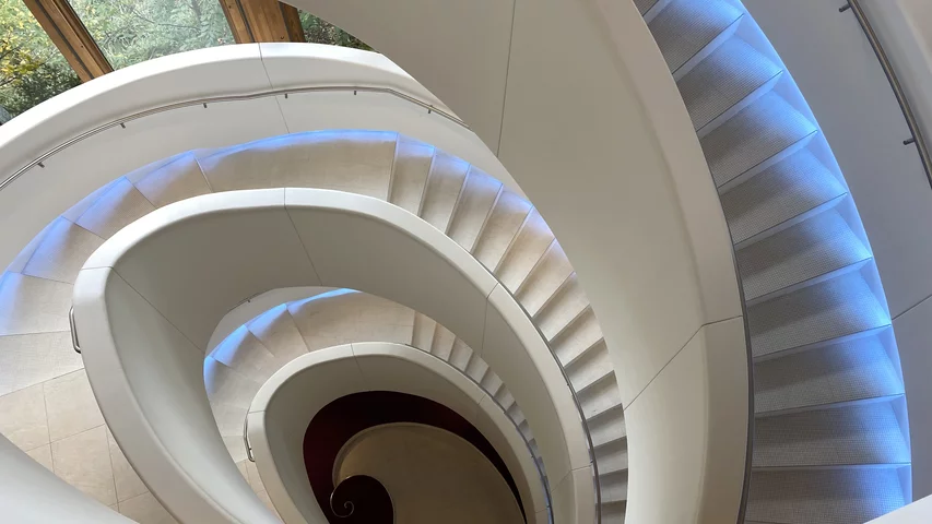 The Stairway to Heaven which is based on the Fibonacci Spiral in the Heaven office building at Epic.Photo by Dave Fornell