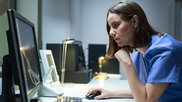 nurse using computer