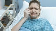 hospital patient in distress crying 