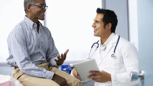 elderly patient and doctor