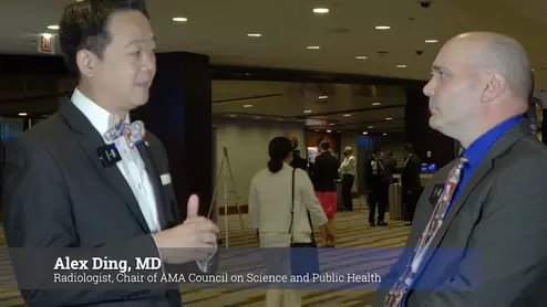Alex Ding, MD, radiologist and incoming AMA Board trustee, explains the new AMA policy that calls on Ciongress to change the requirements of the CMS requirement for appropriate use criteria clinical decision support software for all advanced imaging exams, including CT and MRI. #AMA #AMAmtg #AMA175 #AUC