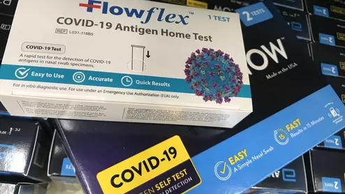 a pile of covid tests