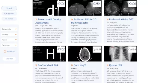 Example of an artificial intelligence (AI) app store on the Sectra website, where Sectra PACS users can select the AI algorithms they want that are already integrated into the Sectra System. Other vendors have followed a similar approach to AI developed by many smaller vendors they partner with.