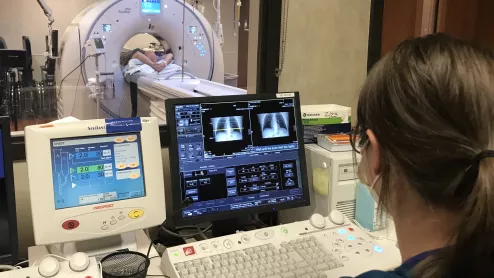 A CT coronary calcium scoring exam at Northwestern Medicine's Central DuPage Hospital in the Chicago Suburbs. Dave Fornell