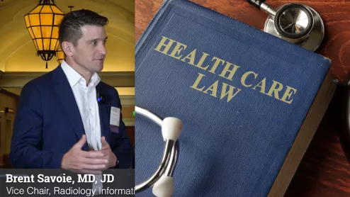 Brent Savoie, MD, JD, vice chair for radiology informatics, section chief of cardiovascular imaging, Vanderbilt University, explains who will get sued when there is a misdiagnosis due to artificial intelligence (AI).