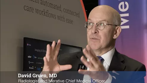 David Gruen radiologist and Merative Merge CMO speaking on radiology IT trends at HIMSS 2023. #HIMSS #HIMSS2023 #HIMSS23