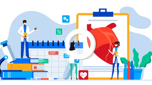 Illustration of cardiologists going through the certification process. American College of Cardiology President B. Hadley Wilson, MD, discussed why the ACC and other leading cardiology groups are so eager to create a new, independent medical board. This has been a long-term goal for many years, he said, and now it may become a reality. 