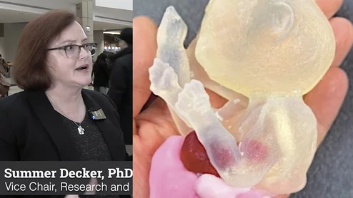 Medical 3D printing expert Summer Decker, PhD, professor and vice chair for research and innovation, and director of 3D clinical applications, University of South Florida (USF) Morsani College of Medicine and Tampa General Hospital, explains what is involved in creating a 3D printiung program in radiology and how it helps patient care.