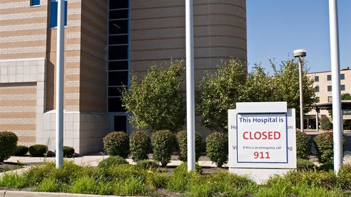Photo of a closed hospital