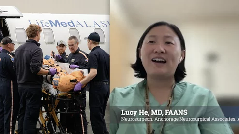 Video of neurologist Lucy He, MD, with the Alaska Stoke Coalition, discussing how they use AI and CT to revolutionize stroke care in the state.
