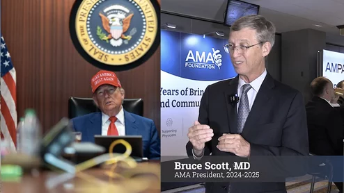 American Medical Association (AMA) President Bruce Scott, MD, an otolaryngologist in Louisville, Kentucky, explains the AMA has major concerns about the large Trump administration cuts to healthcare spending, proposed cuts to Medicaid, and the gutting of NIH funding and staff reductions and policy changes at federal agencies. But, he is hopeful there might also be opportunities to work with the administration and its reform agenda, starting with Medicare reimbursement reform.