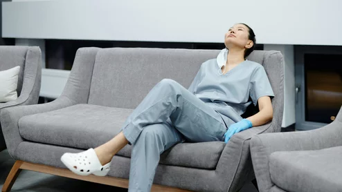 Exhausted nurse