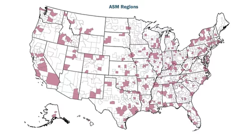 These are regions where the Medicare Ambulatory Specialty Model (ASM) for heart failure will be implement starting Jan. 1, 2027. About 60% of the regions are rural and there are concerns the new mandatory participation model may cause cardiologists to not see heart failure patients. The ASM will reduce pay for most cardiologists and the they can be penalized with further cuts if a patient has a hospital admission, even it they were not immediately under the physician's care.