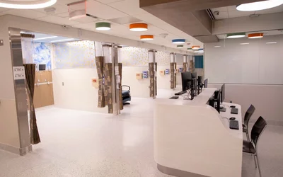 The recently renovated Mount Sinai Hospital children’s emergency department (ED). It was part of a $70 million project to modernize the ED.
