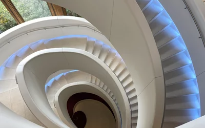 The Stairway to Heaven which is based on the Fibonacci Spiral in the Heaven office building at Epic.Photo by Dave Fornell