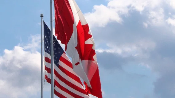 USA Canada flags