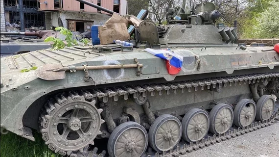 Russian armored vehicle captured by the Ukrainians in recent fighting.