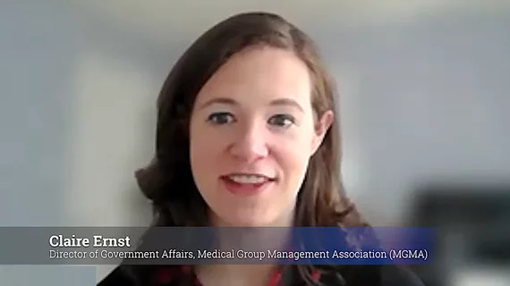 Claire Ernst, director of government affairs, Medical Group Management Association (MGMA), explains the list of priorities for the association. These include staving off the large, planned 2023 Medicare reimbursement cuts, fighting for continuation of reimbursements for telehealth, and revamping prior authorizations. 