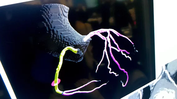 Example of an automated artificial intelligence (AI) assessment of soft coronary plaque from a CT scan from the vendor Cleerly. This image shows the AI's reconstruction of a patient's coronary tree and color codes the vessel segments by the amount of overall plaque burden. The AI gives a very detailed report of all the plaque in all the coronary vessels. Some cardiology experts believe this may be the way of the future in screening patients for early coronary disease and monitoring the impact of prevention 