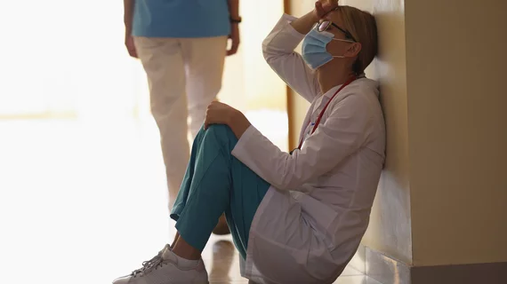 nurse burnout stock image