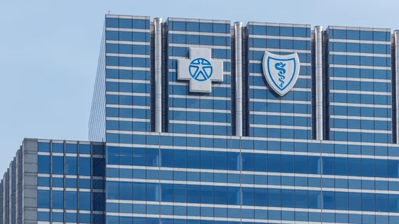 Chicago - Circa May 2018: Blue Cross Blue Shield headquarters signage and logo.