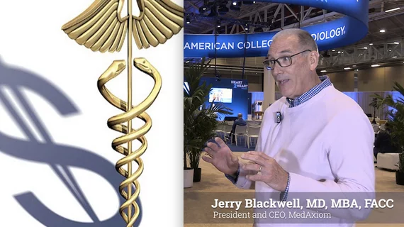 Medaxiom CEO Jerry Blackwell, MD, explains the role of private equity in cardiology and that it is a small player in cardiology practice ownership.