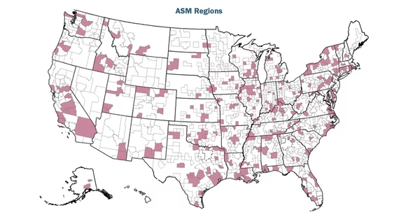 These are regions where the Medicare Ambulatory Specialty Model (ASM) for heart failure will be implement starting Jan. 1, 2027. About 60% of the regions are rural and there are concerns the new mandatory participation model may cause cardiologists to not see heart failure patients. The ASM will reduce pay for most cardiologists and the they can be penalized with further cuts if a patient has a hospital admission, even it they were not immediately under the physician's care.