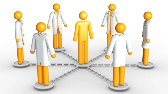 Patient in center of network of physicians.